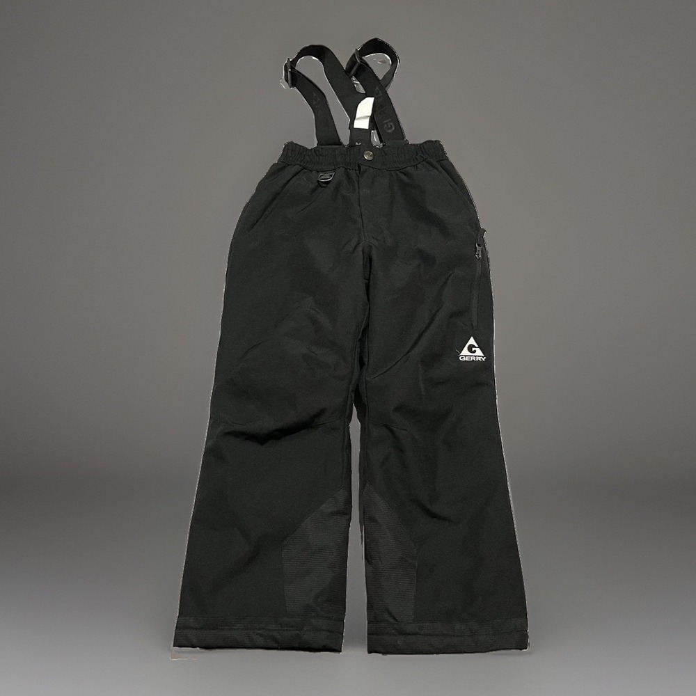 Gerry Kids Black Ski Snow Pants Size Small 7 8 Removable Suspenders Snow Board